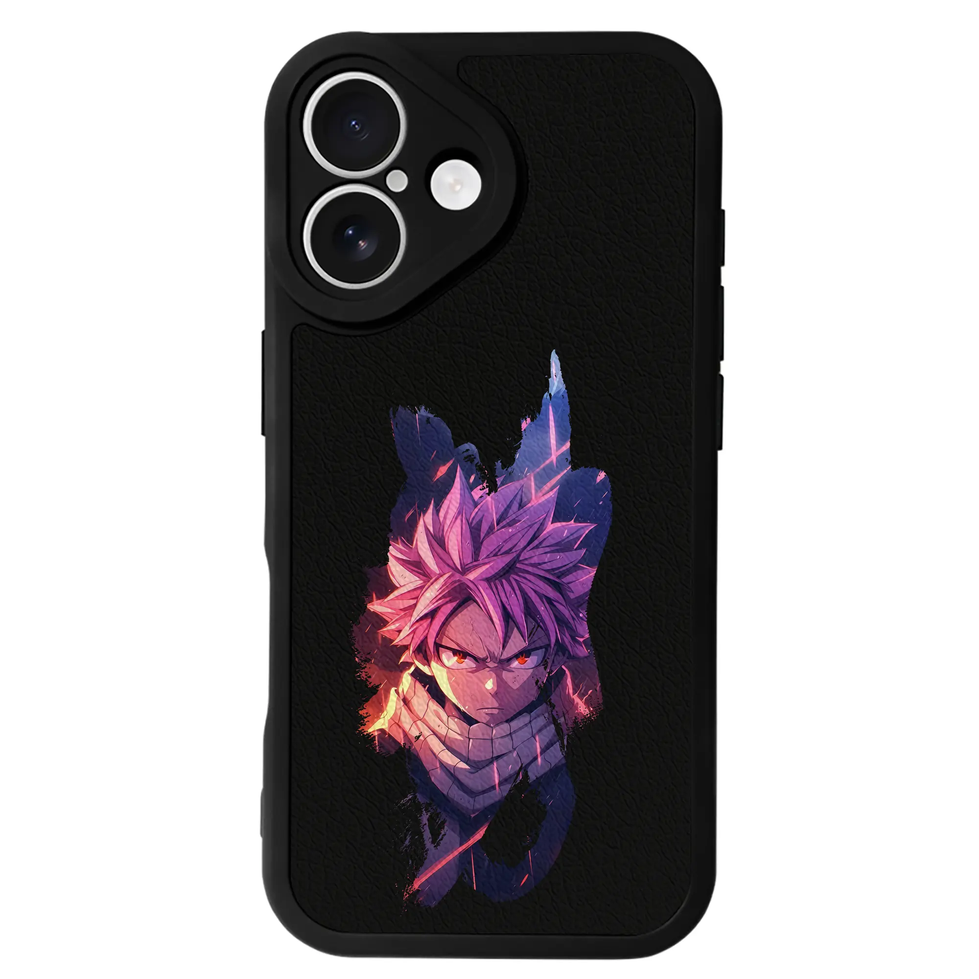 フェアリーテイル グッズ ナツ・ドラグニル - IPhone 16シリーズ対応 ・ シリコンスマホケース ・ レザー調 ・ 高精度フィット ・ 耐衝撃 ・ ワイヤレス充電対応 ・ 精密カット